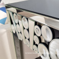 clear mirror round spot console table
